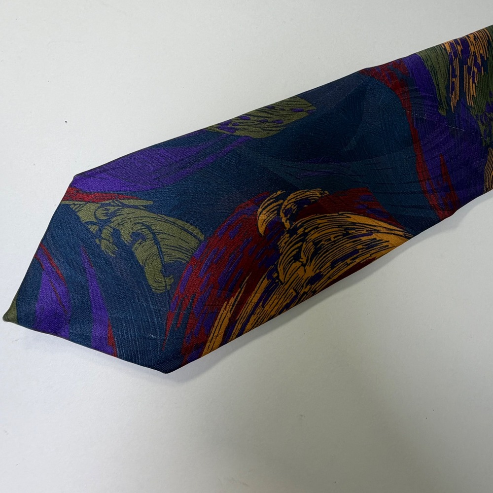 VTG Editions by Van Heusen Mens Abstract Brushstroke Tie Navy Purple Red USA